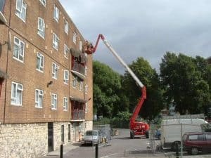cherry picker being used to carry our structural repair work
