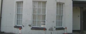 Lower level of two storey bay window