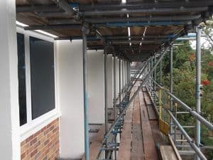 Scaffolding to school in need of concrete repair works