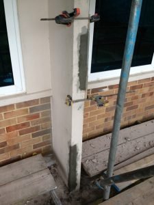 Repairs to concrete upright