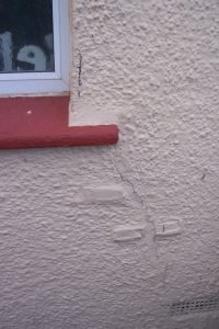Crack in wall caused by subsidence
