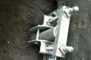 Top of micro-piles used to cure subsidence
