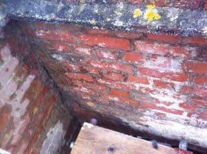 Brickwork exposed for repair
