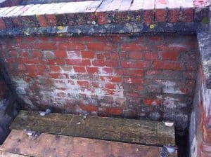 Brickwork exposed for repair
