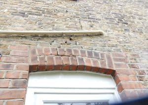 Failed brick arched lintel
