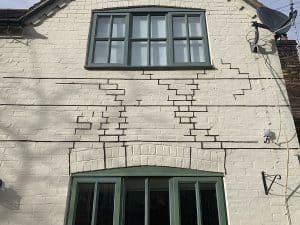 Structural repairs to front of cottage